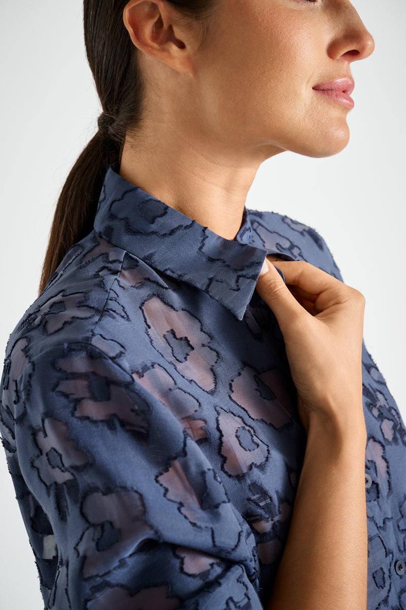 Chemisier transparent à imprimé fleuri