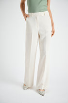 Soepele wijde broek in crème