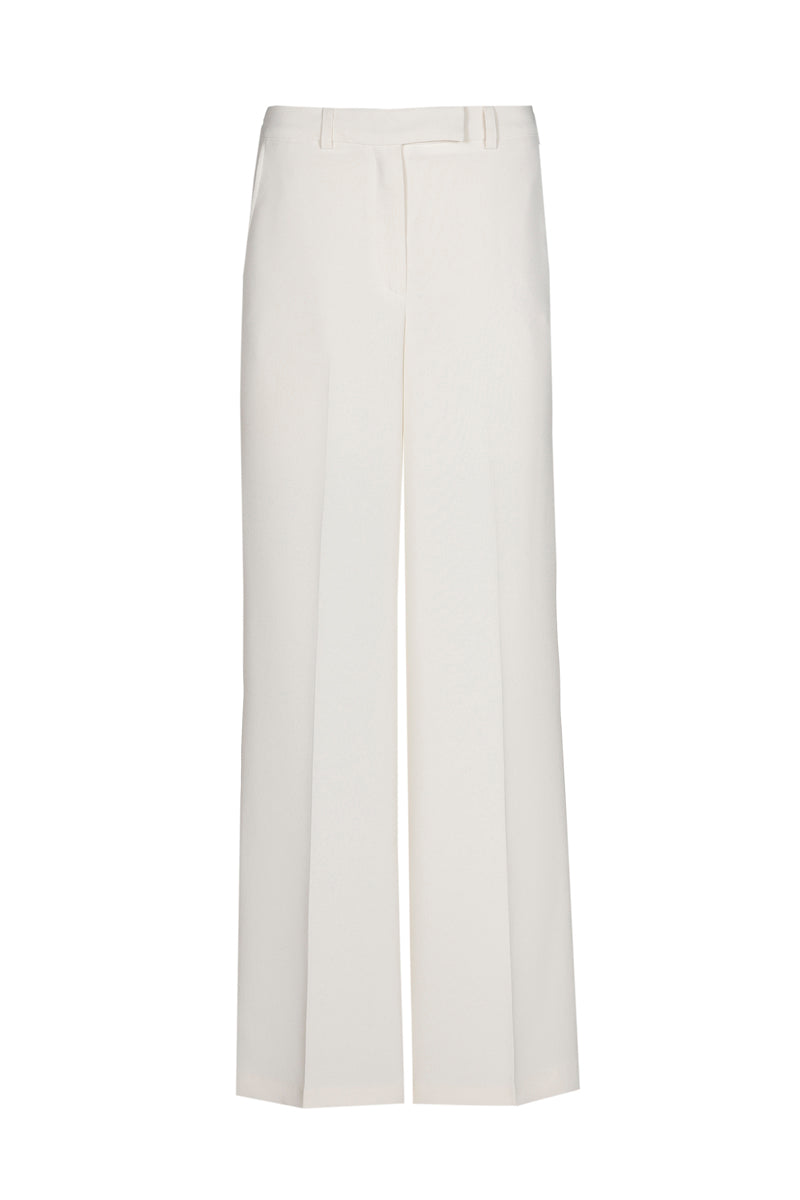 Soepele wijde broek in crème