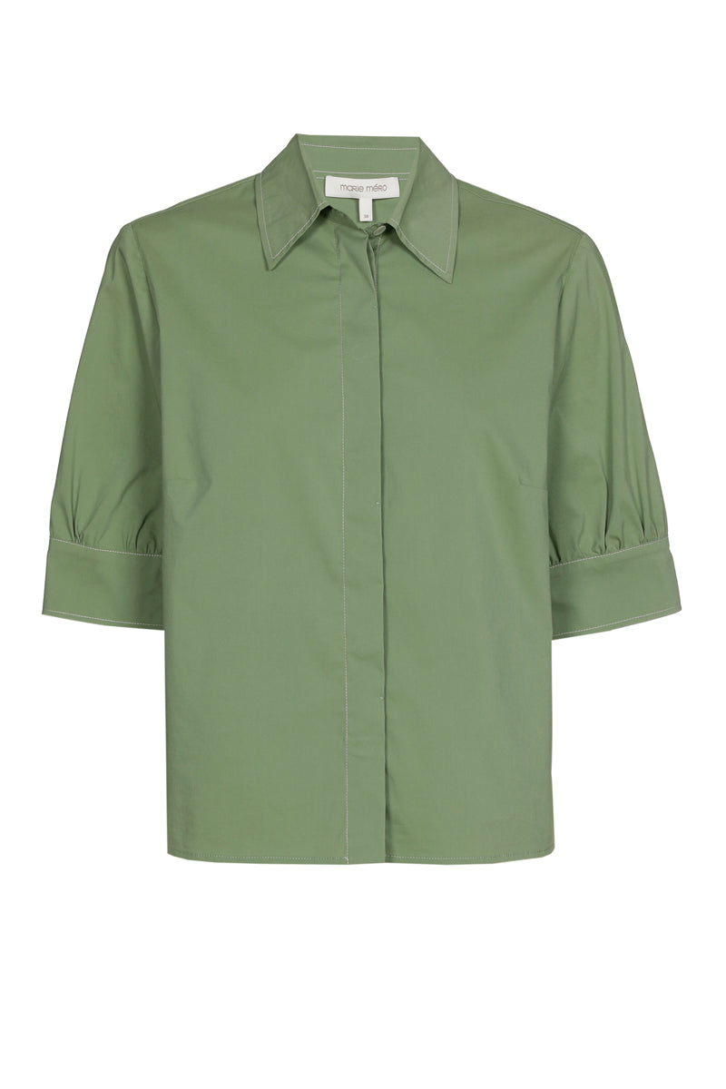 Lichtgroen bloesje met korte mouwen