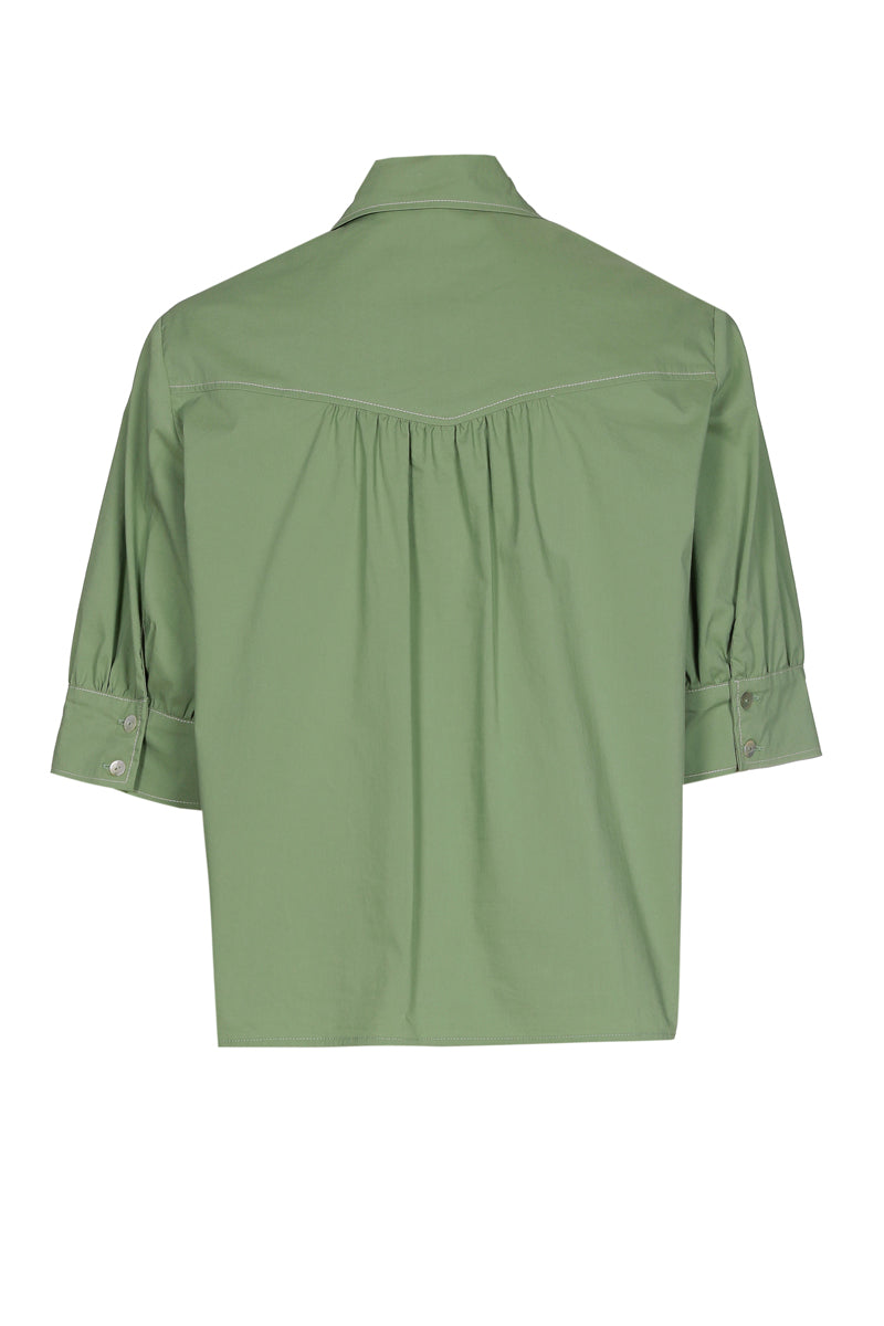 Lichtgroen bloesje met korte mouwen