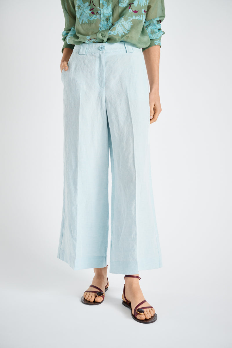 7/8 linnen turquoise pants