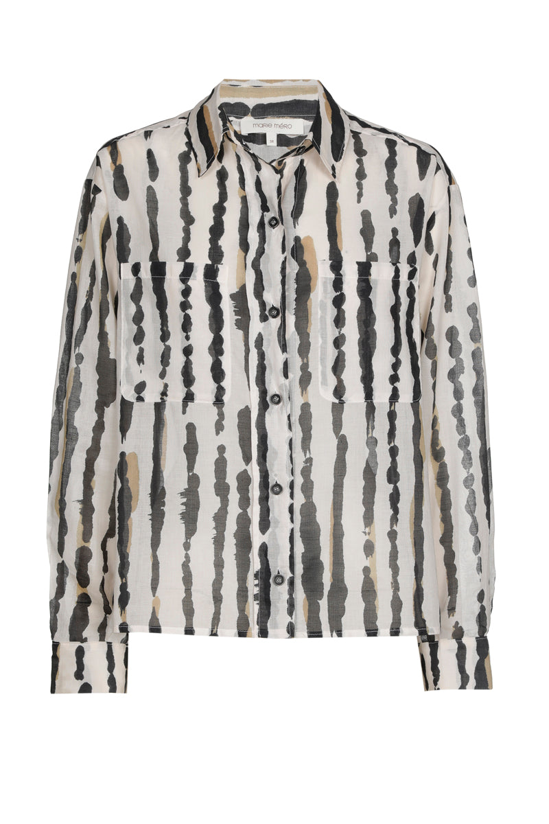 Chemise à lignes graphiques coton