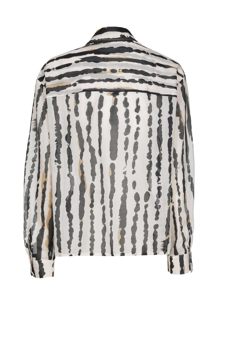 Chemise à lignes graphiques coton