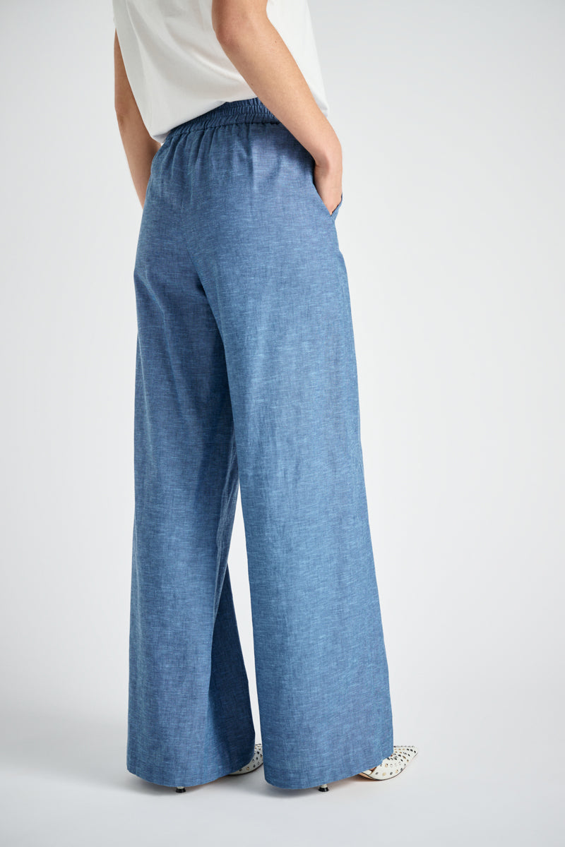 Wijde broek met denim look