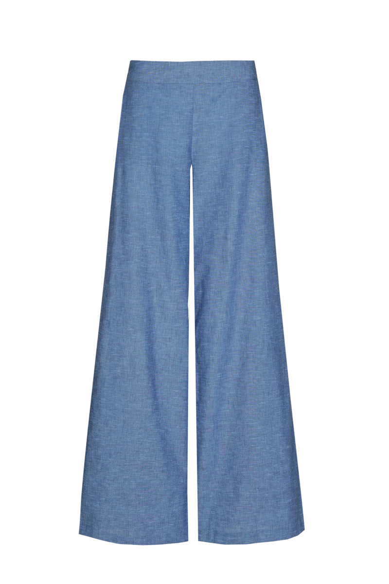 Pantalon large bleu look jeans