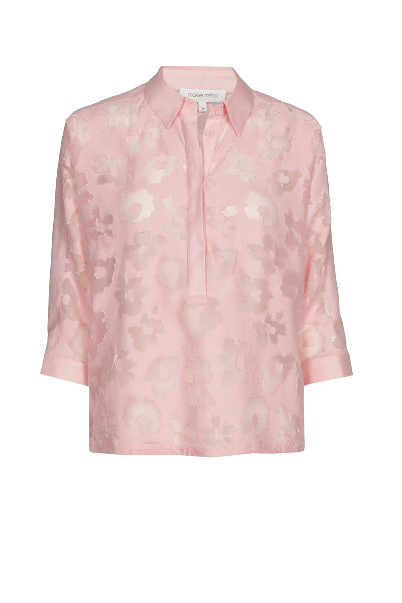 Roze polo-bloes met transparante bloemen