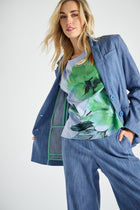 Wide shirt with flower print