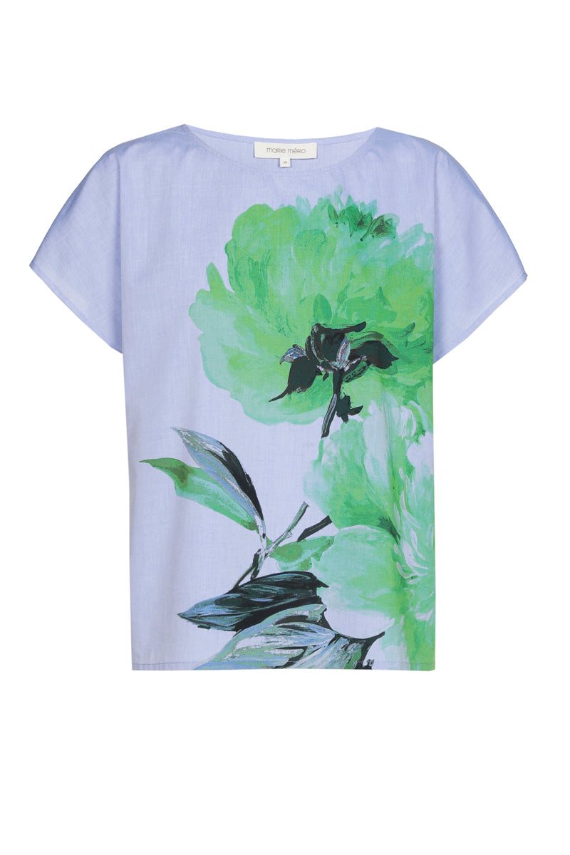 Wide shirt with flower print