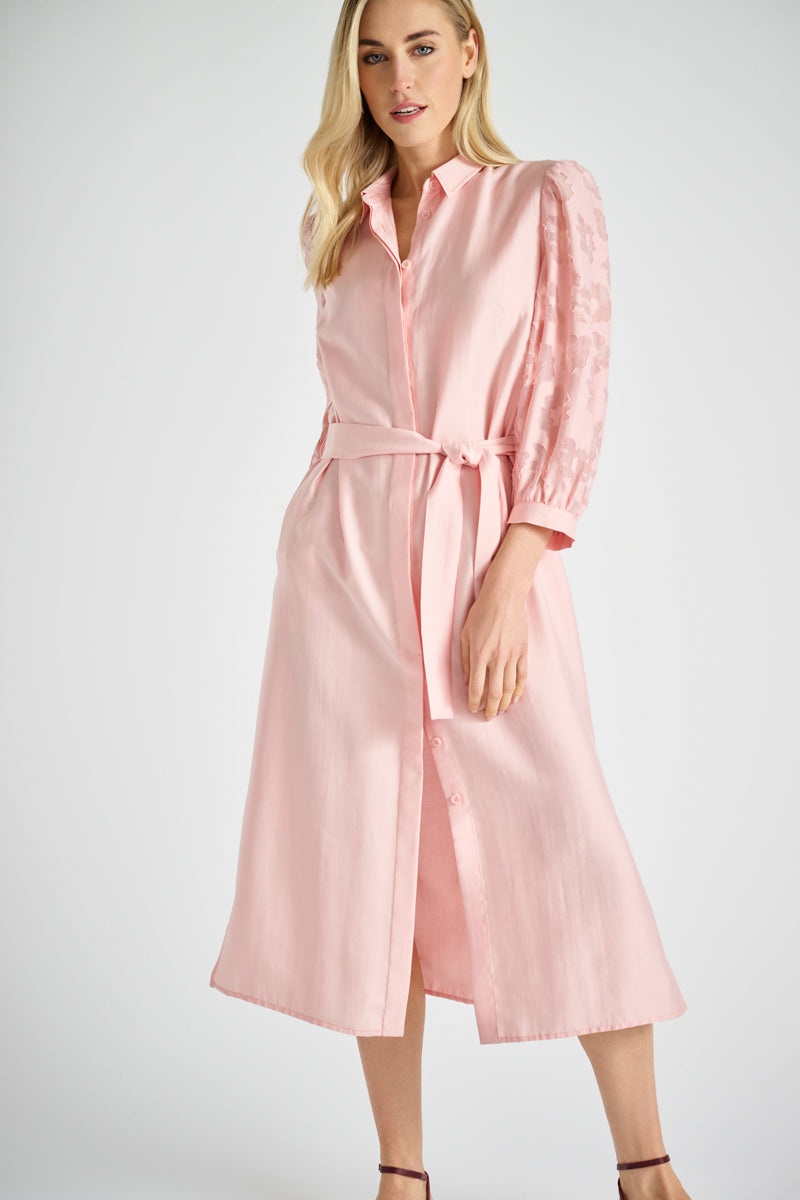 Midi hemdsjurk met bijzondere mouwen