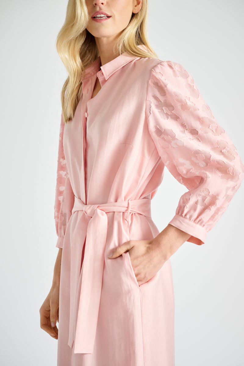 Midi hemdsjurk met bijzondere mouwen