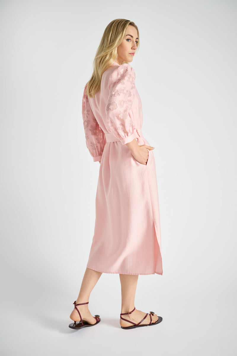 Midi hemdsjurk met bijzondere mouwen