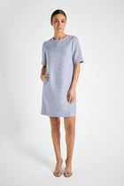 Straight short dress with lurex