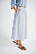 Midi A-line skirt light blue