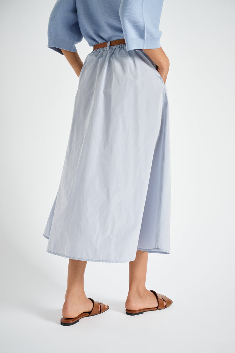 Midi A-line skirt light blue
