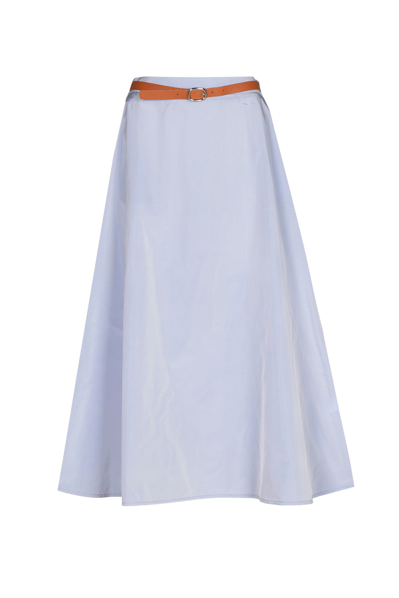 Midi A-line skirt light blue