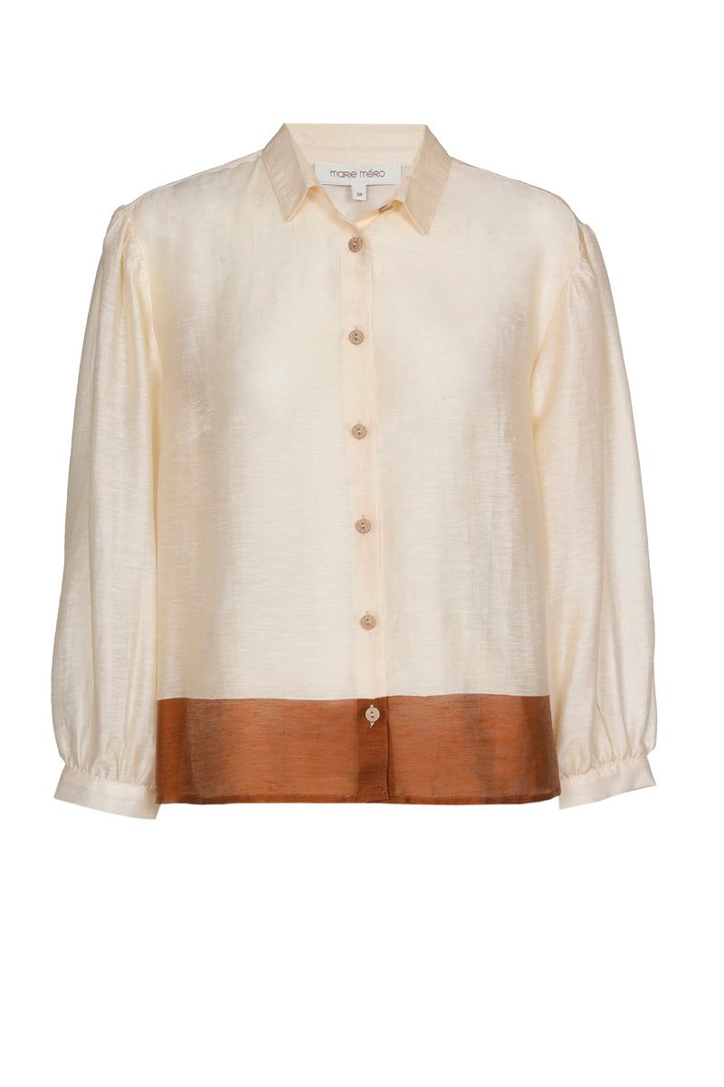 Chemise courte bicolore avec dos unique