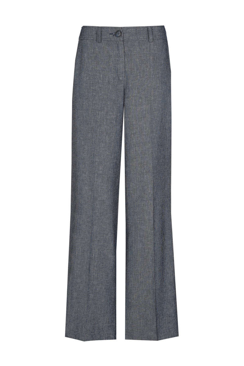 Pantalon droit bleu avec structure