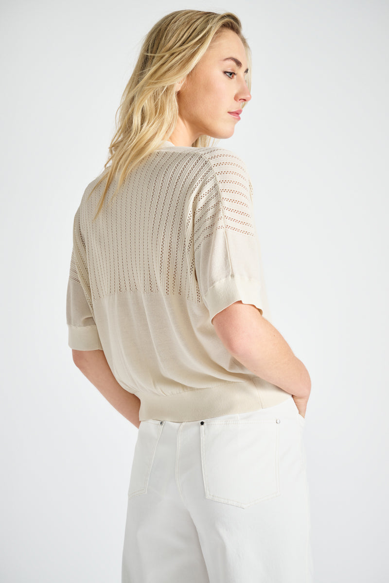 Cardigan à manches courtes avec détail ajouré