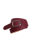 Effen bordeaux lederen riem