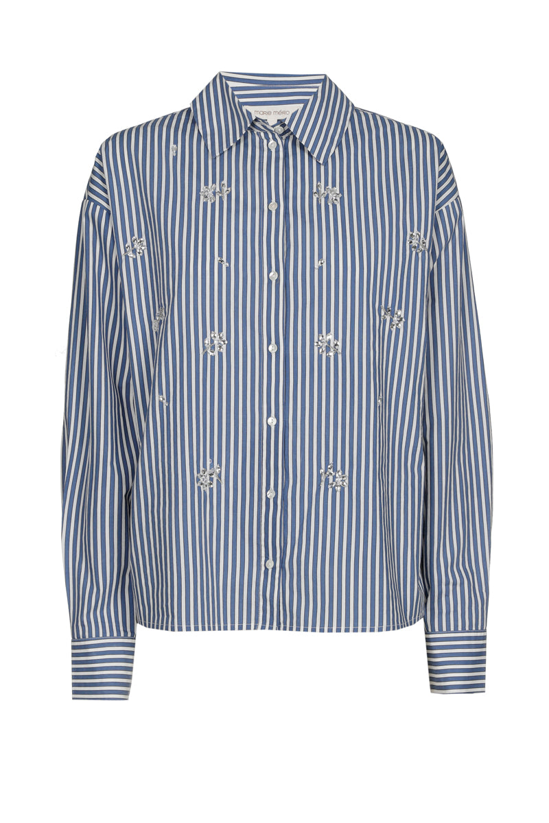 Chemisier rayé à paillettes