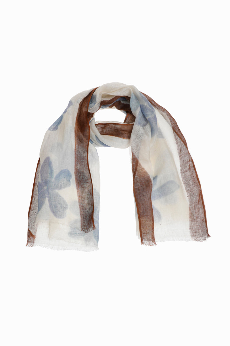 Flowered linnen scarf
