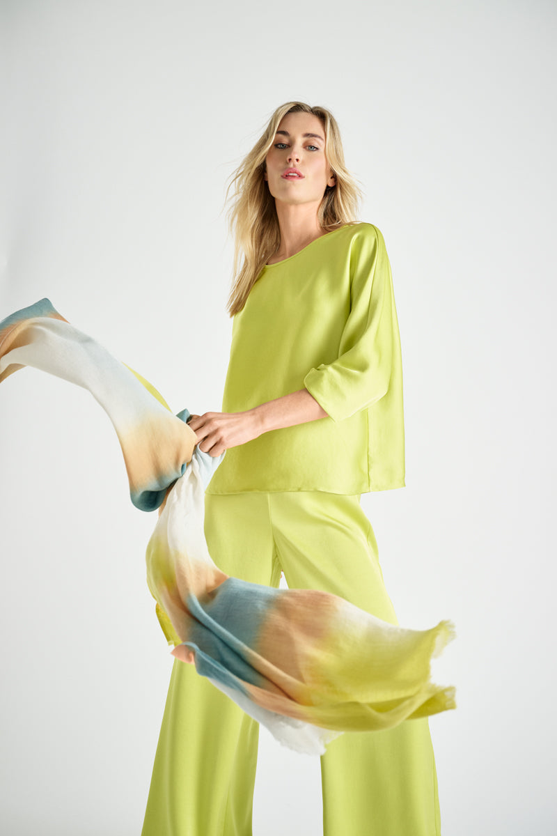 Lange multicolor katoenen dégradé sjaal