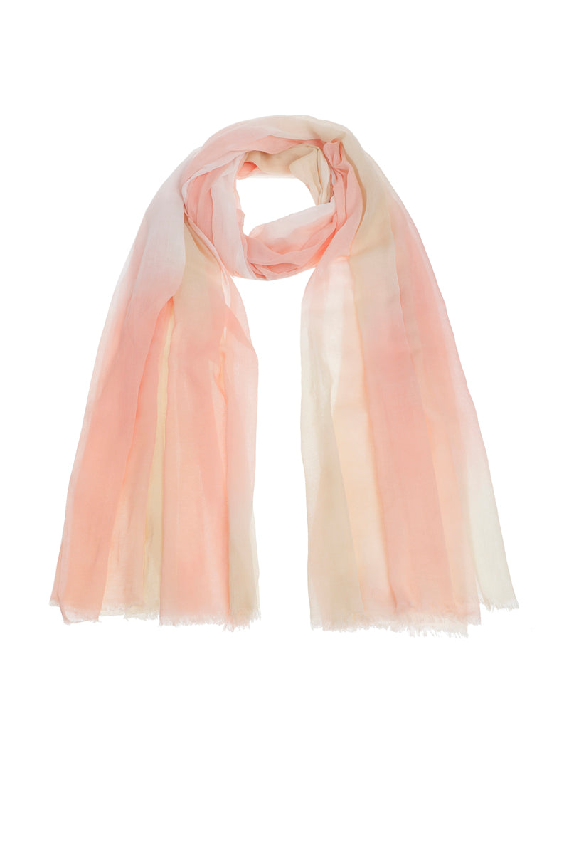 Lange roze katoenen dégradé sjaal