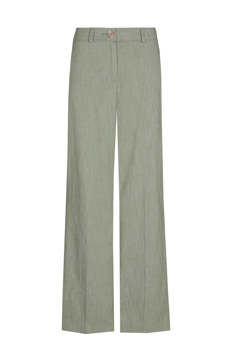 Straight green pants denimlook