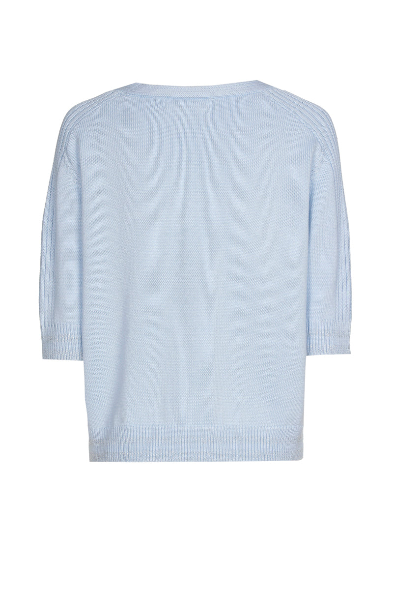 Lichtblauwe pull met V-hals