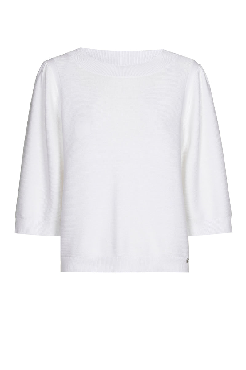 Witte trui met ronde hals