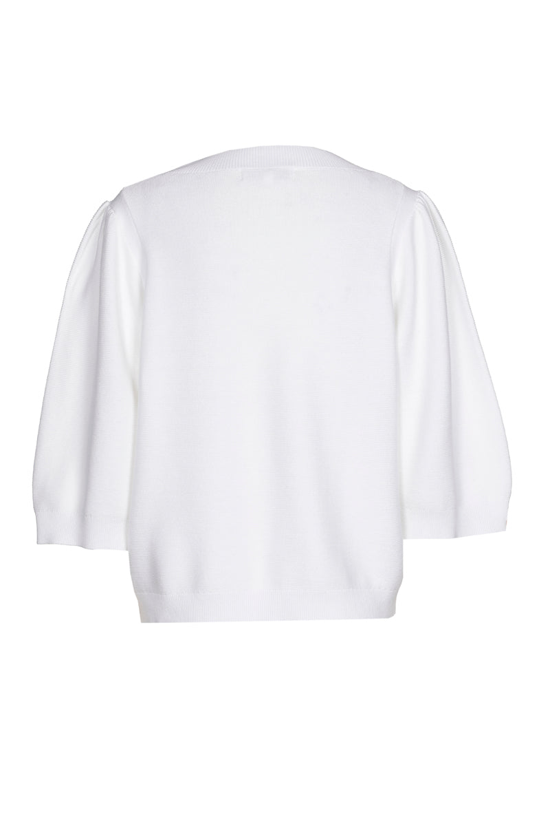 Witte trui met ronde hals