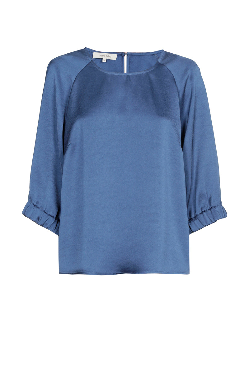 Blauwe bloes in satijnlook