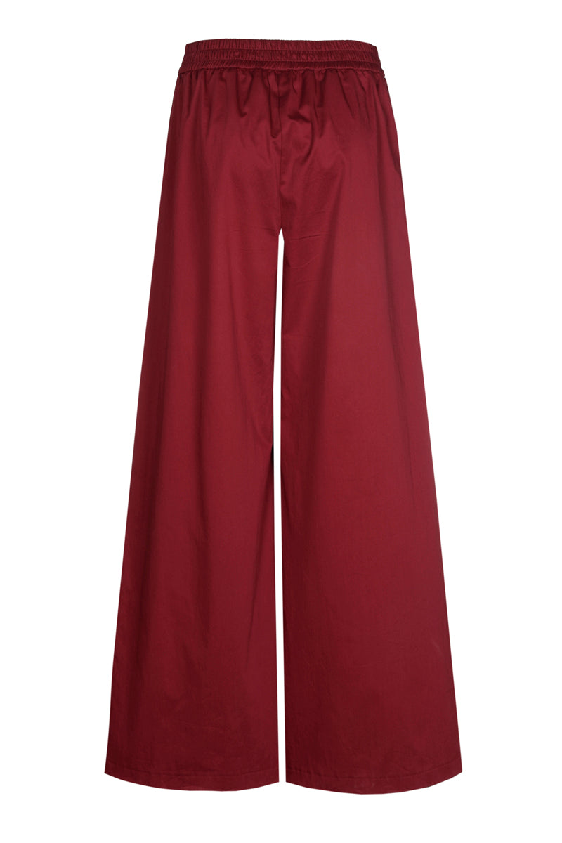 Wijde broek in bordeaux