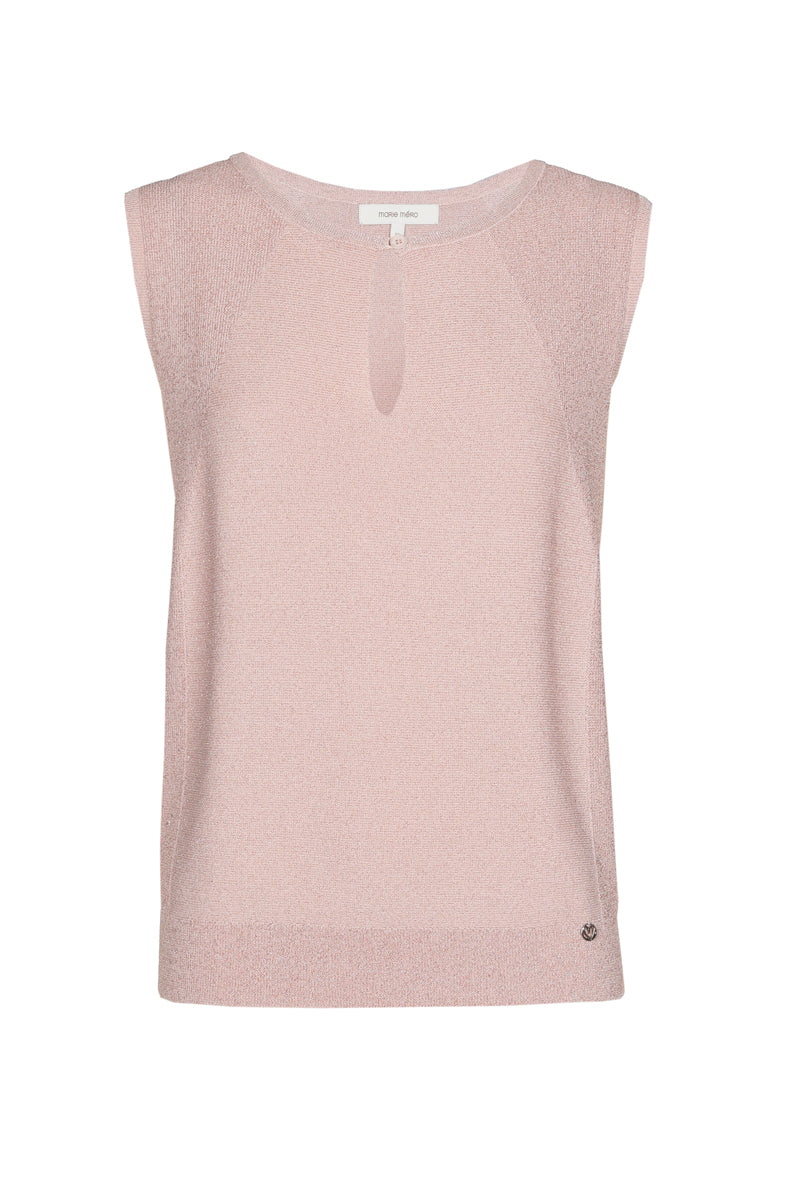 Roze mouwloze top met mooie halsuitsnijding
