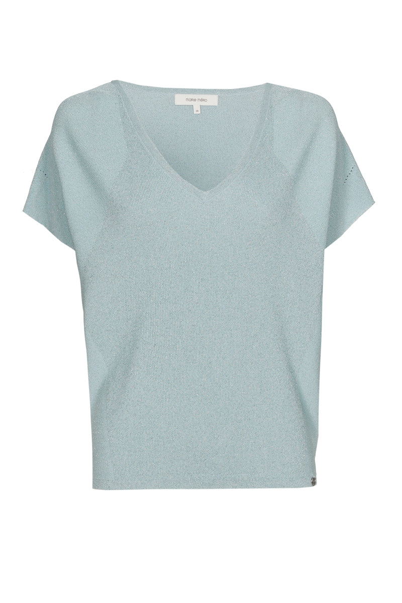 Wide v-neck top turquoise