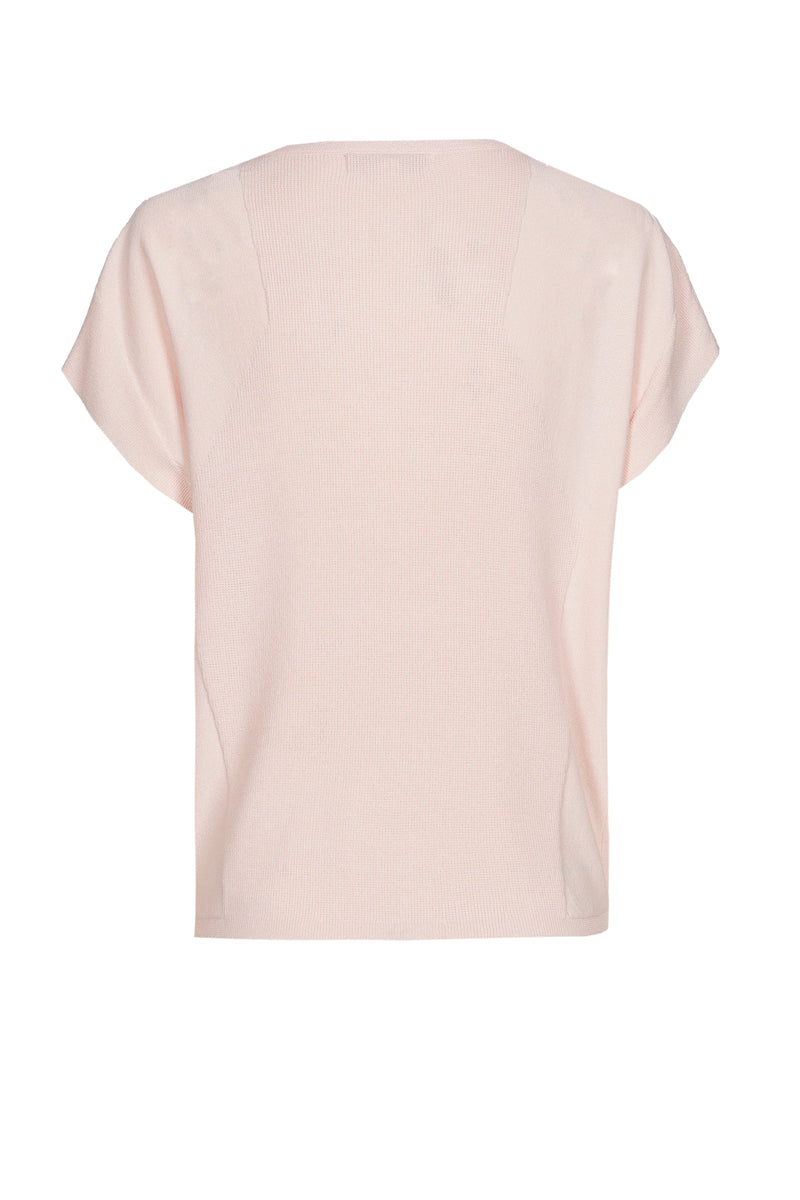 Wijde v-hals top roze