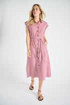 Rood gestreept hemdskleed met kapmouw