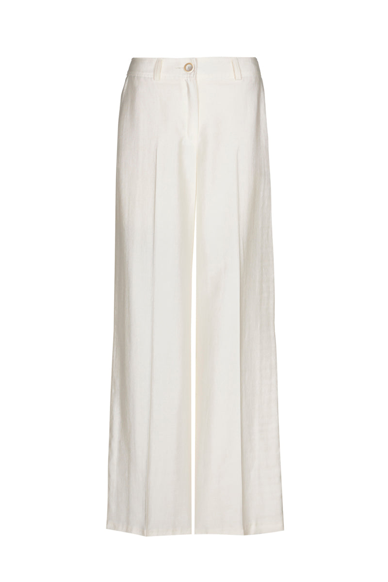 Crèmekleurige rechte broek