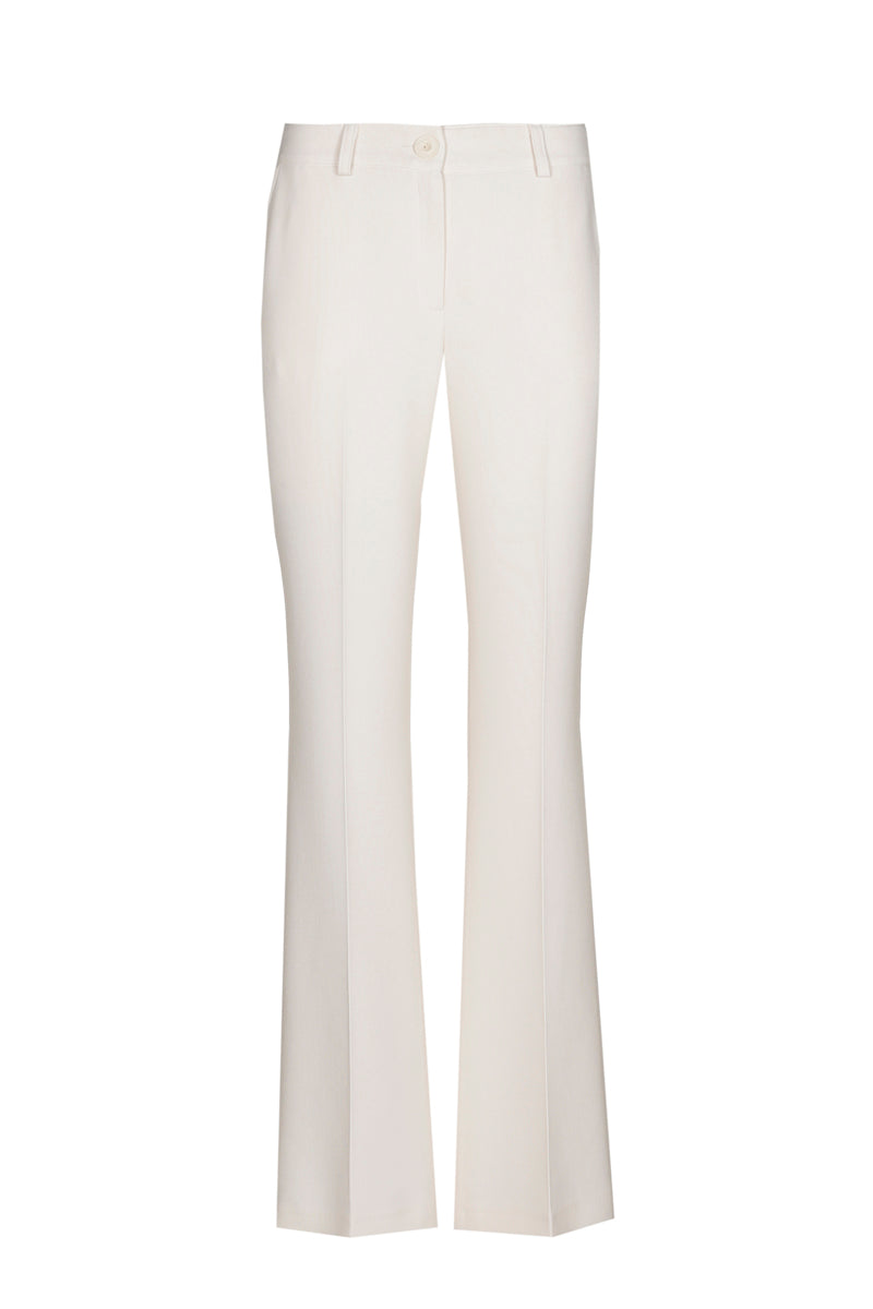 Pantalon crème à jambe évasée