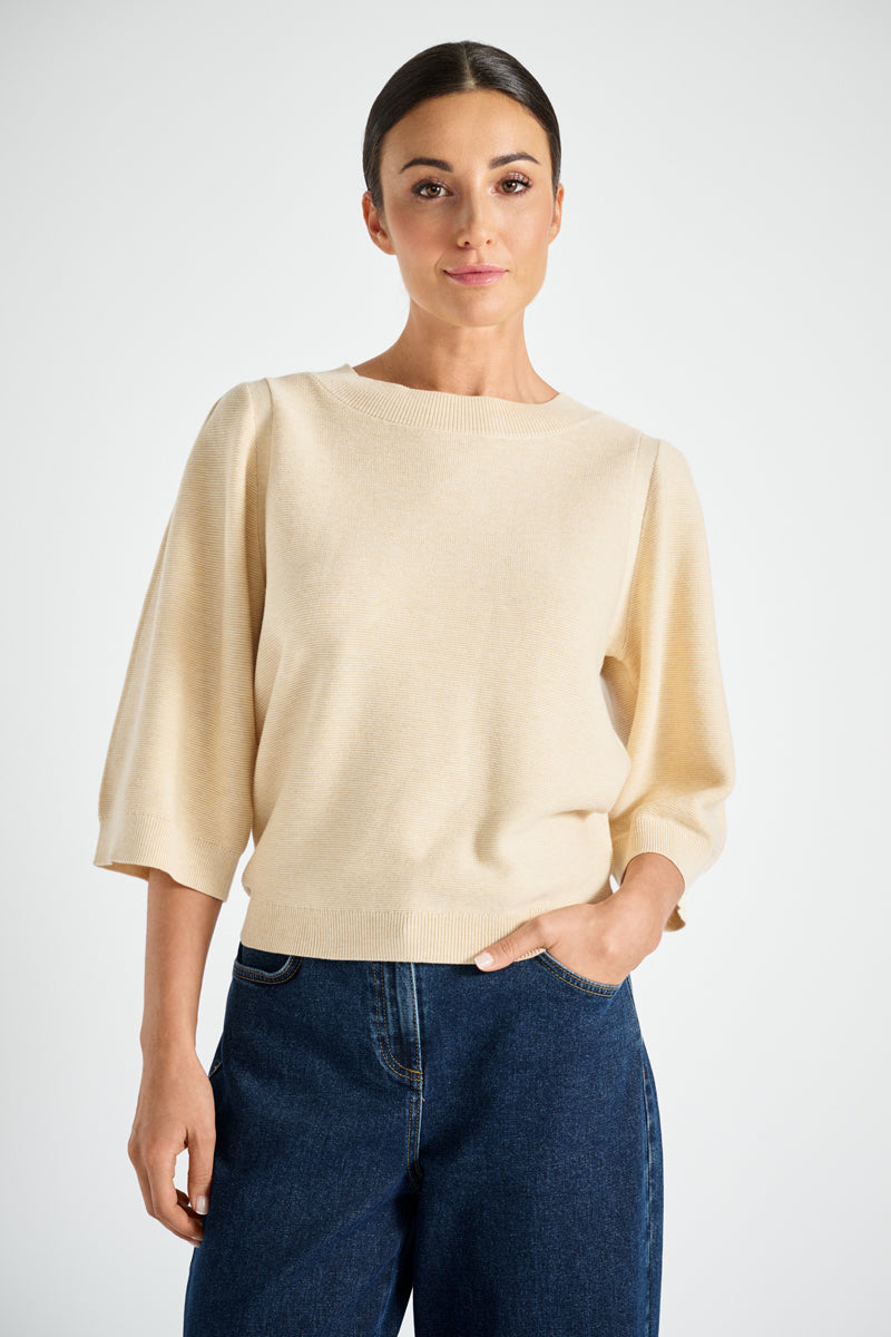 Sand round neck sweater