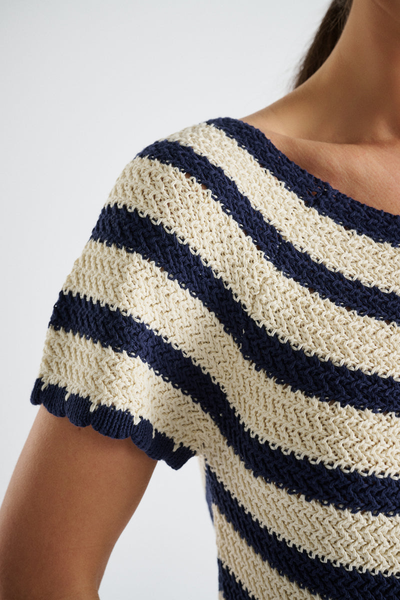 Striped crochet sweater