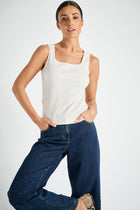 Cream sleeveless top