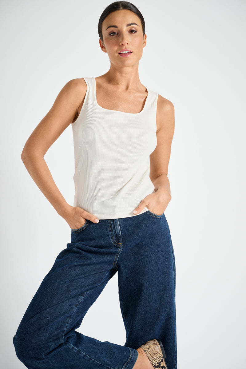 Cream sleeveless top