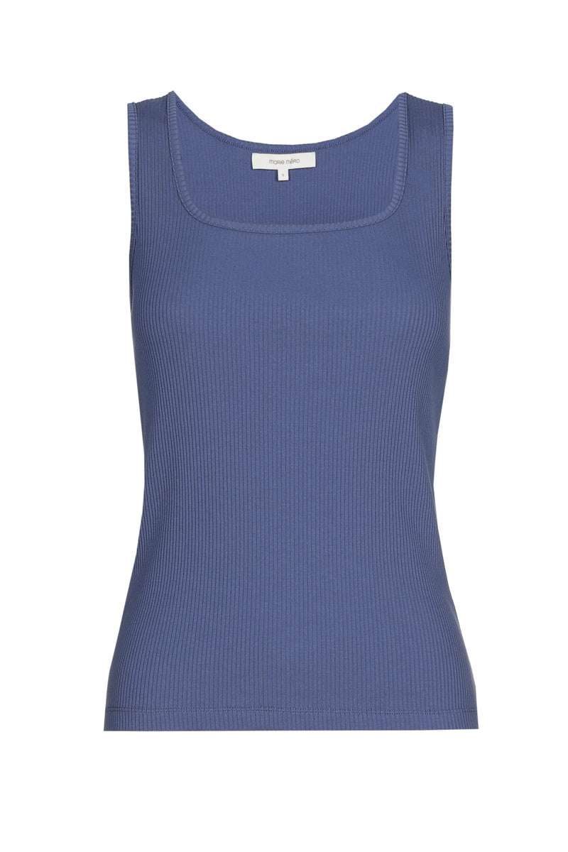 Mouwloze top in blauw