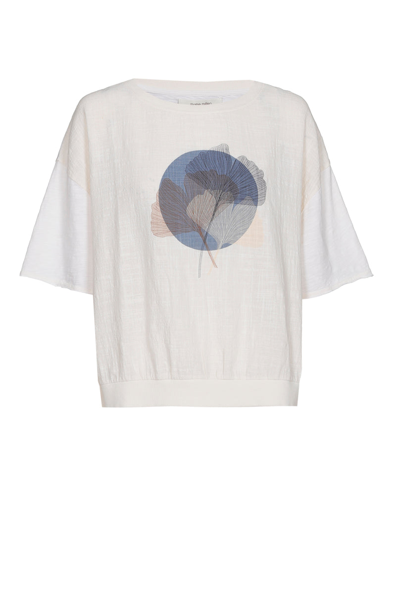 Crème t-shirt met print