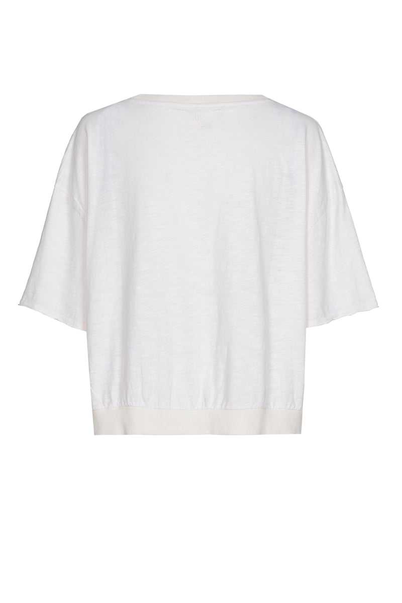 Crème t-shirt met print