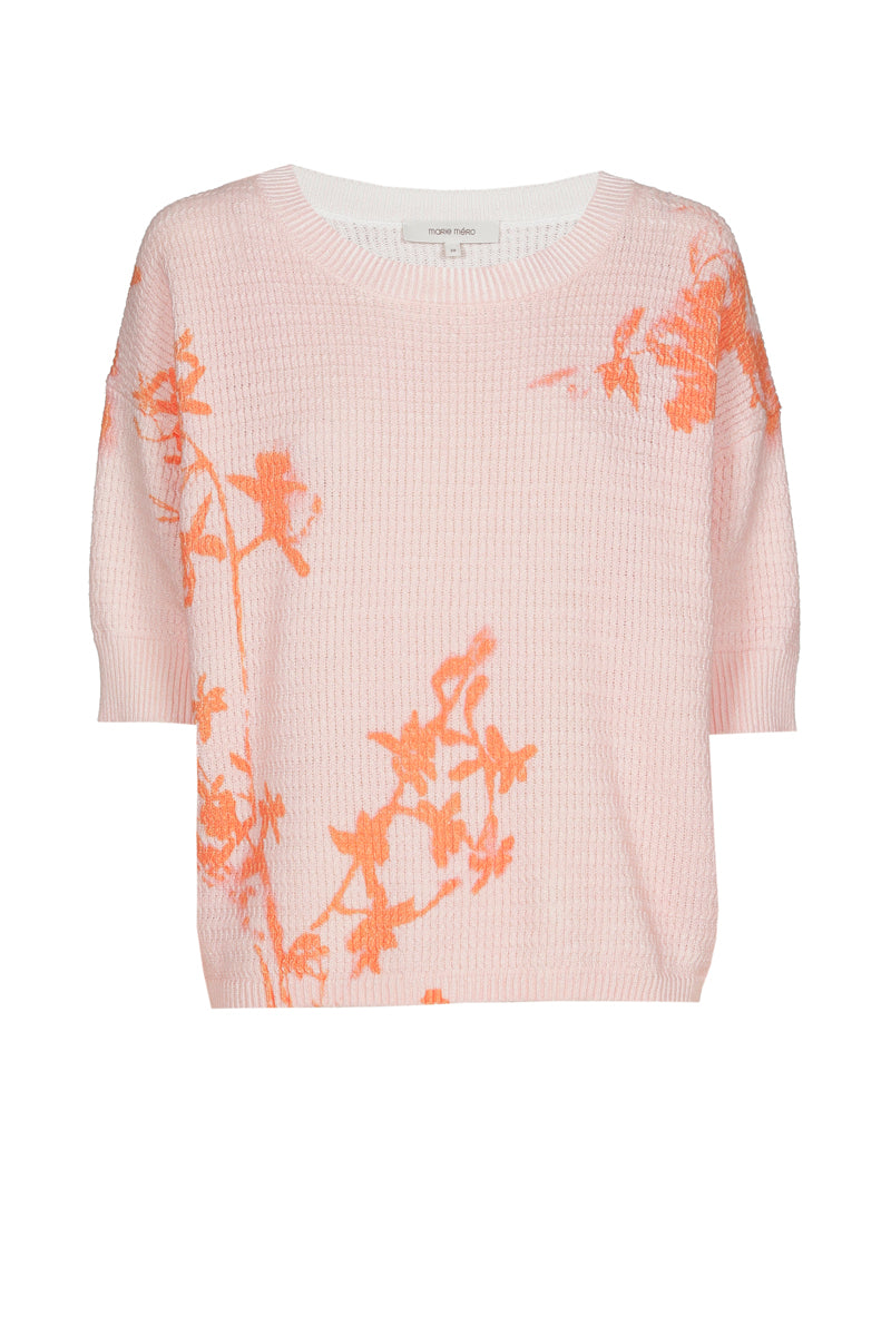 Roze trui met rode print