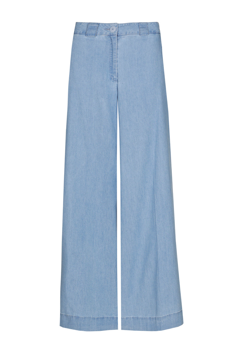 Lange katoenen broek in denimlook