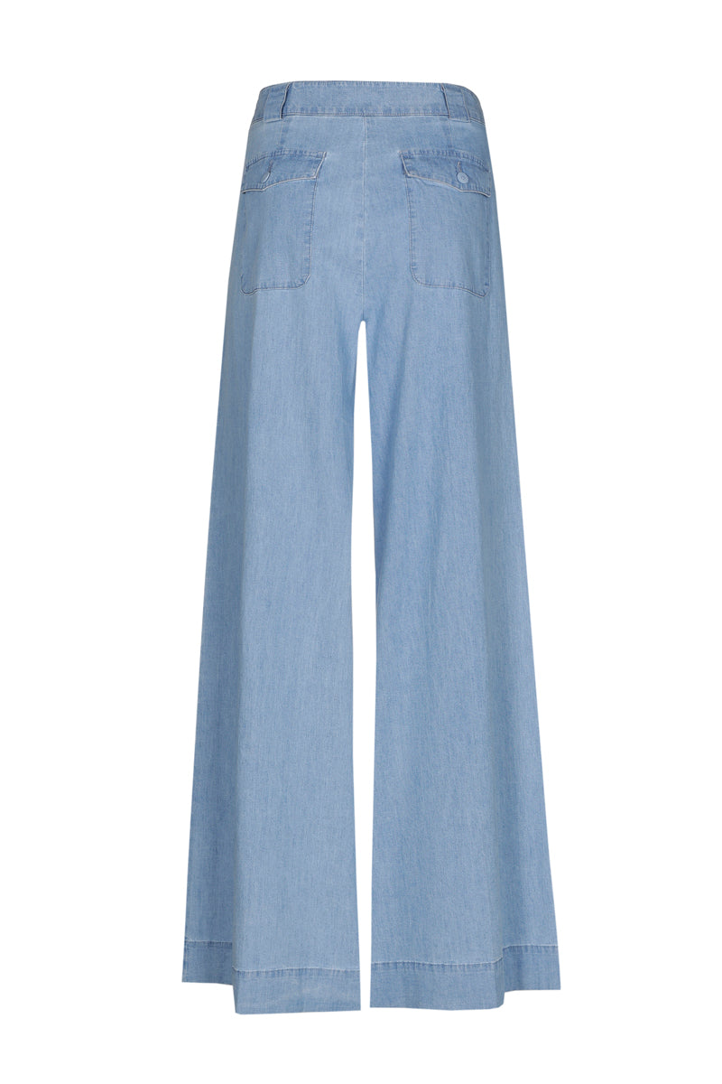 Lange katoenen broek in denimlook